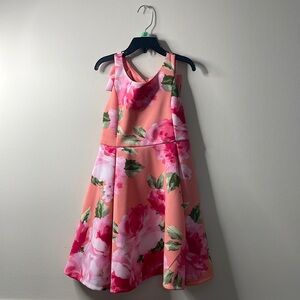 Bonnie Jean floral summer backless dress.  Size7.